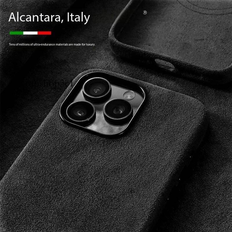 Real Alcantara IPhone 17 Plus Air Luxury Magnetic Cover Leather Magsafe Phone Case for 16 15 14 Pro Max