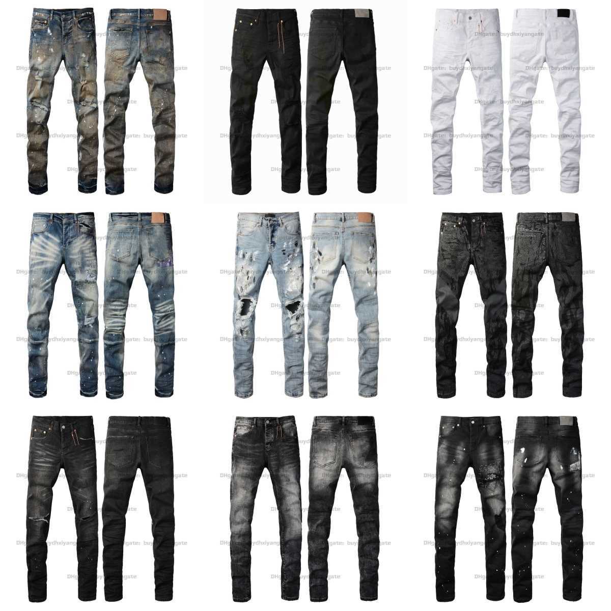 jeans designer jeans mens womens pants summer hole High Street Retro Straight Regular Jeans Denim Washed Old Jeans Long