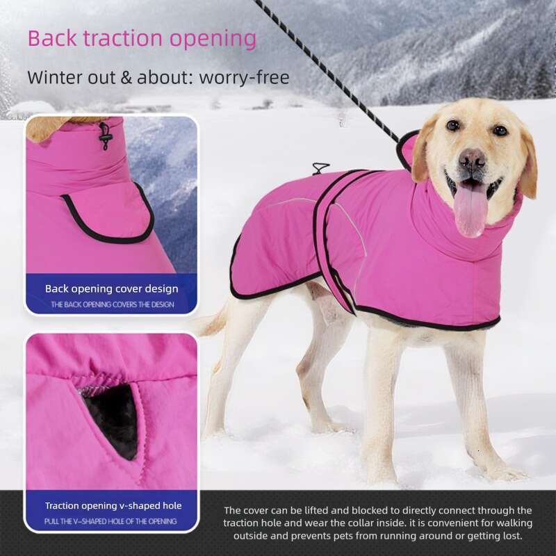Famous brand New Winter Dog Clothes Fleece Lined Thickened Warm Waterproof Jacket for Medium and Large Dogs Sleeveless Cotton Coat pupakaIK