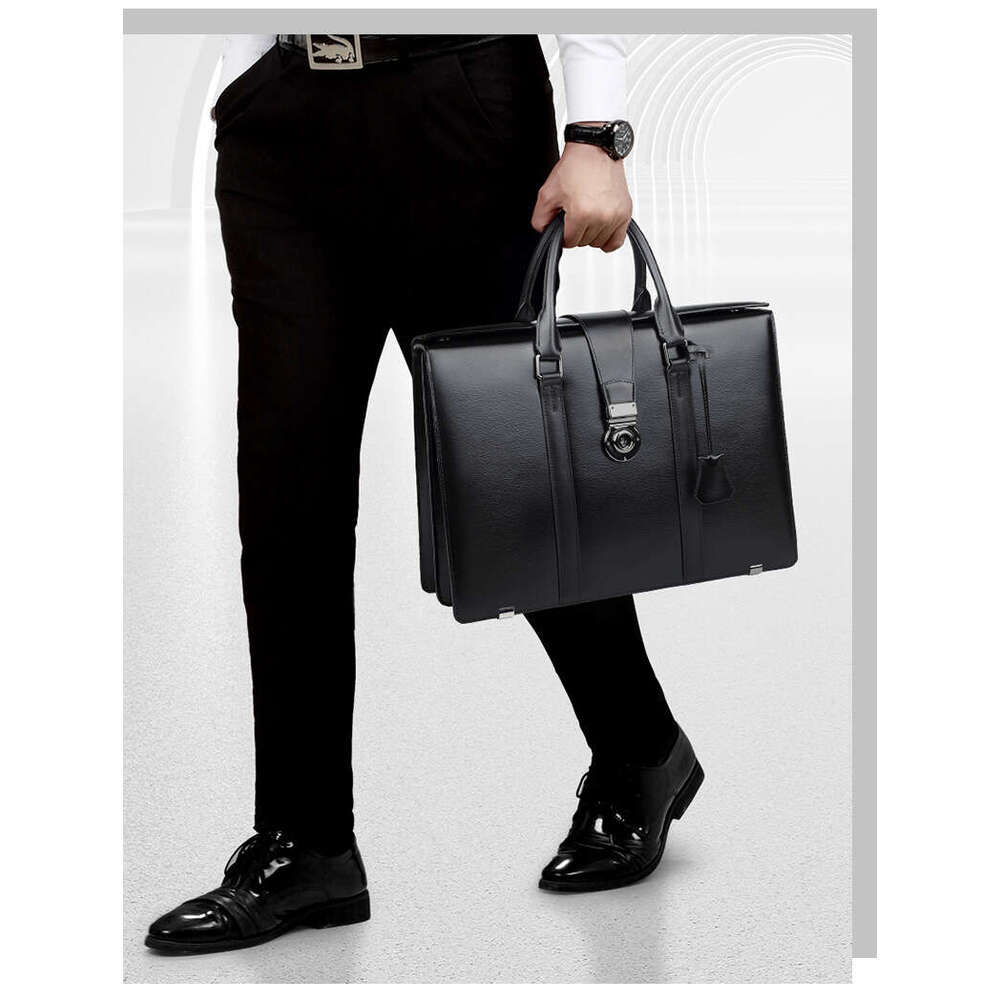 Luxury Shoulder Bags Totes Hobo New Genuine Leather Bag With Combination Lock Briefcase For Commuting And Business Large Capacity Cowhide Men S Handba