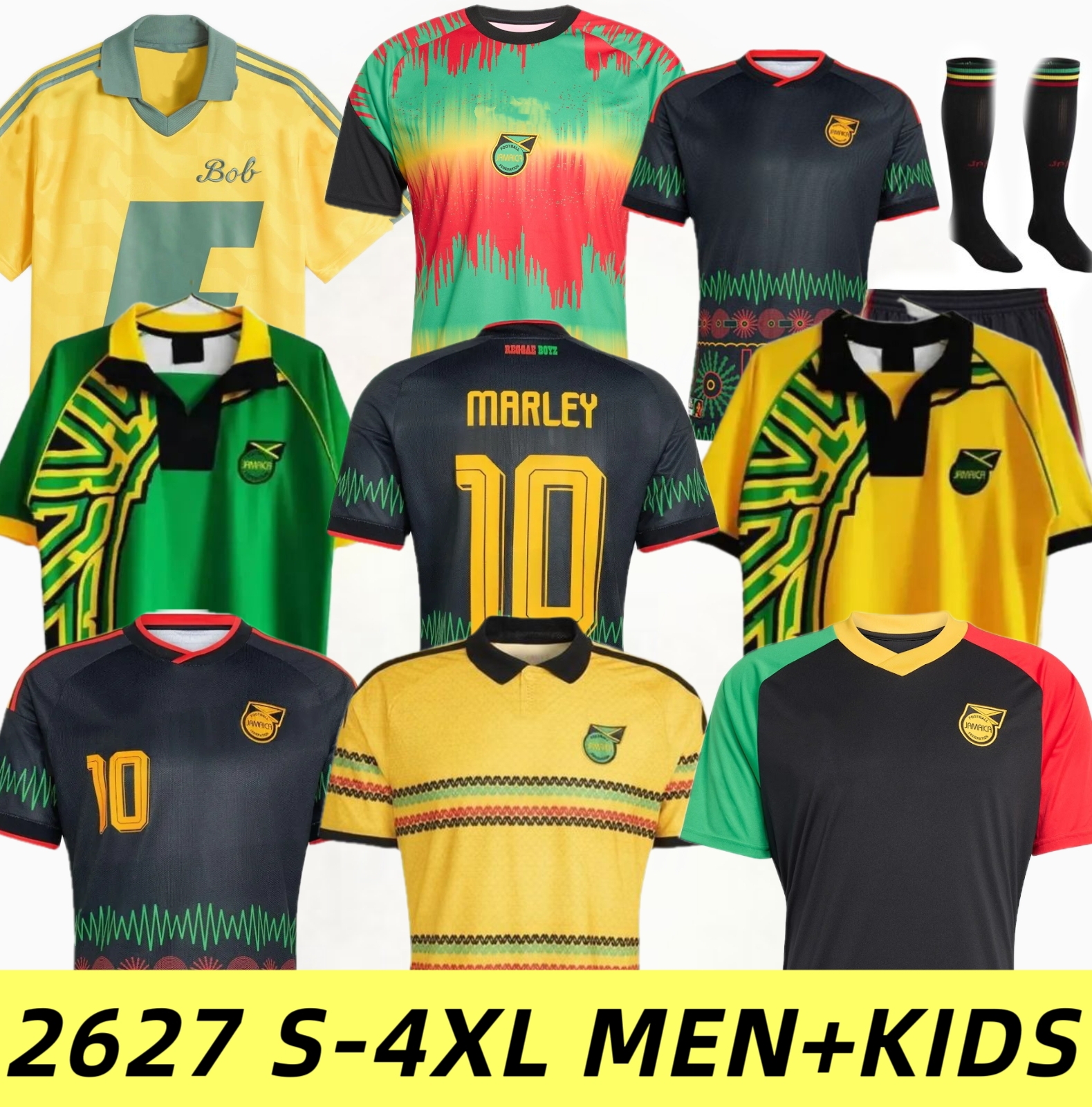 2026 2027 S-4XL Jamaica national football soccer jerseys 2627 BAILEY ANTONIO REID shirt NICHOLSON MORRISON LOWE Men 1998 Retro Football Uniform shirts