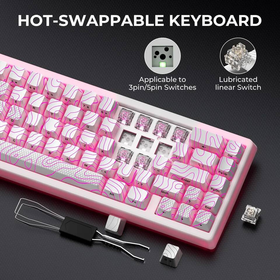 XVX M67 JadeStone Mechanical With IMD-Tech Keycaps Hot Swappable Gasket Tri-Mode Custom RGB Wireless Keyboard 65%