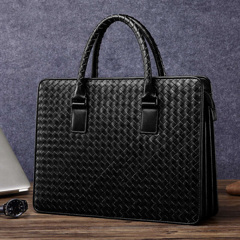 Luxury Shoulder Bags Totes Hobo Top Layer Cowhide Handwoven Bag Genuine Leather Business Briefcase Large Capacity Men S Handbag One Piece Dropshipping
