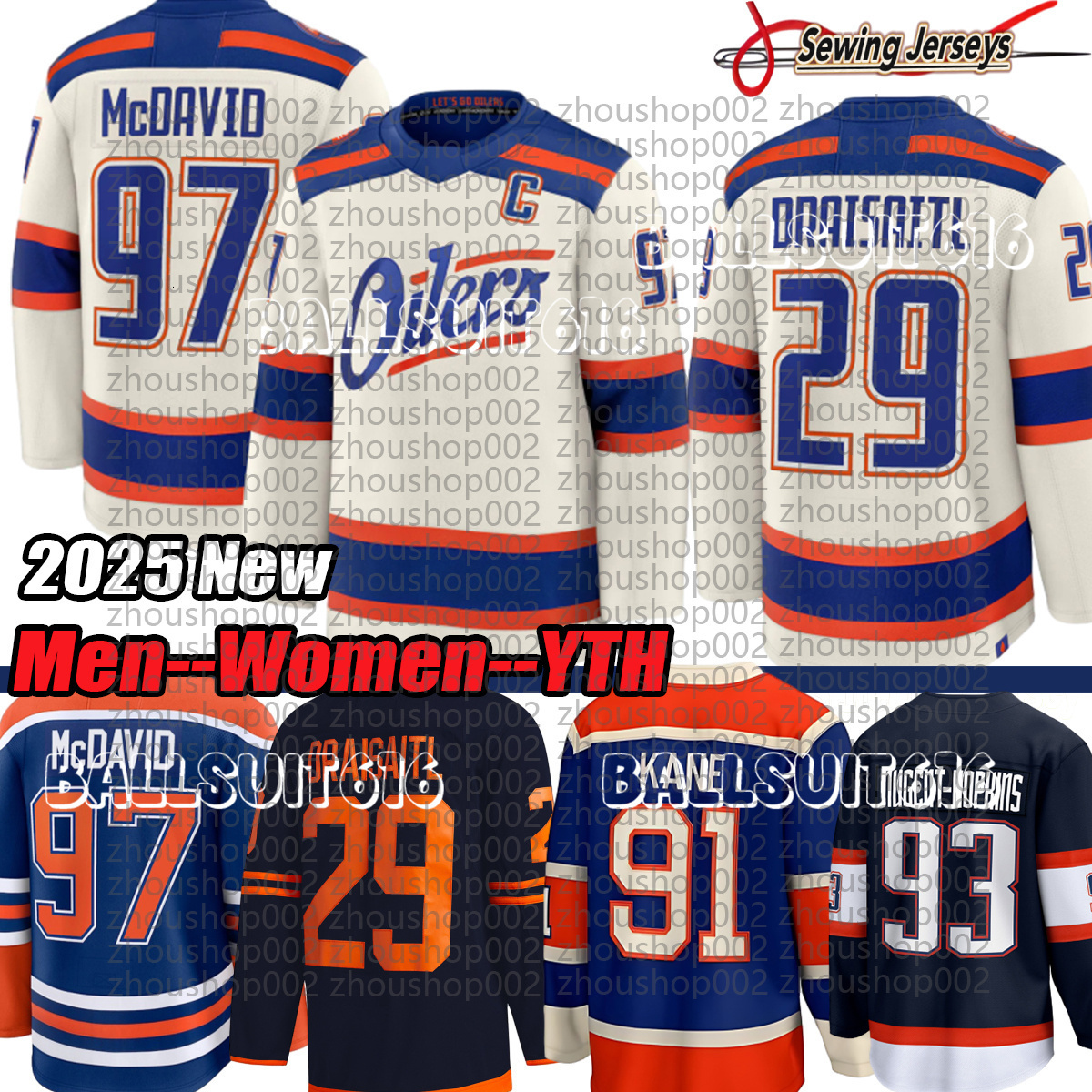 edmonton hockey jersey oilers jersey 97 McDavid C Leon Draisaitl Zach Hyman Patrick Kane Ryan NugentHopkins Jersey