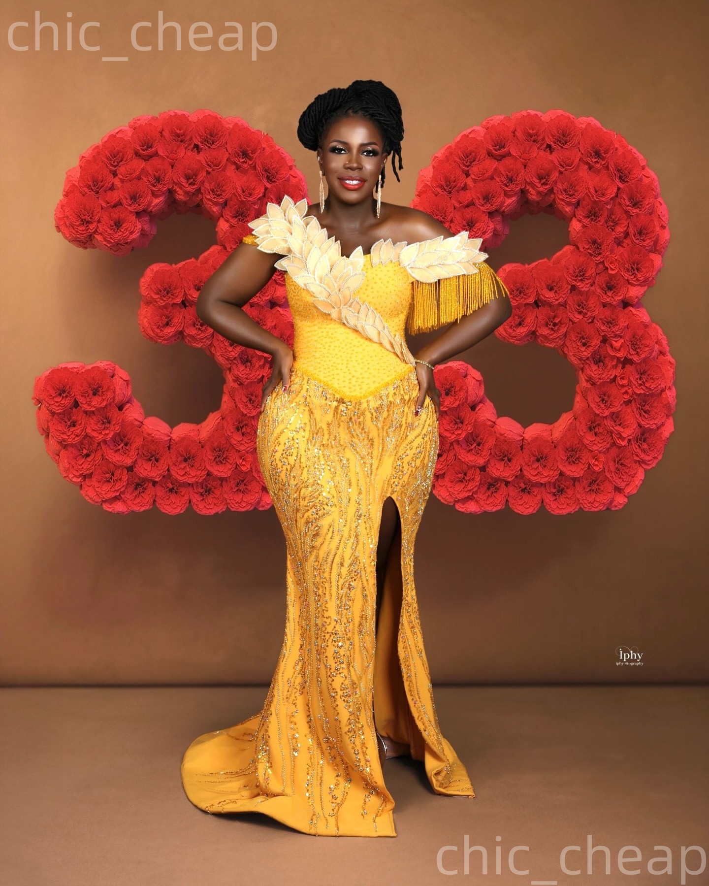 Aso Ebi Yellow Mermaid Prom Dresses 2026 Tassels Florals Beaded High Split Evening Formal Party Second Birthday Engagement Gowns Dress For Special Occ