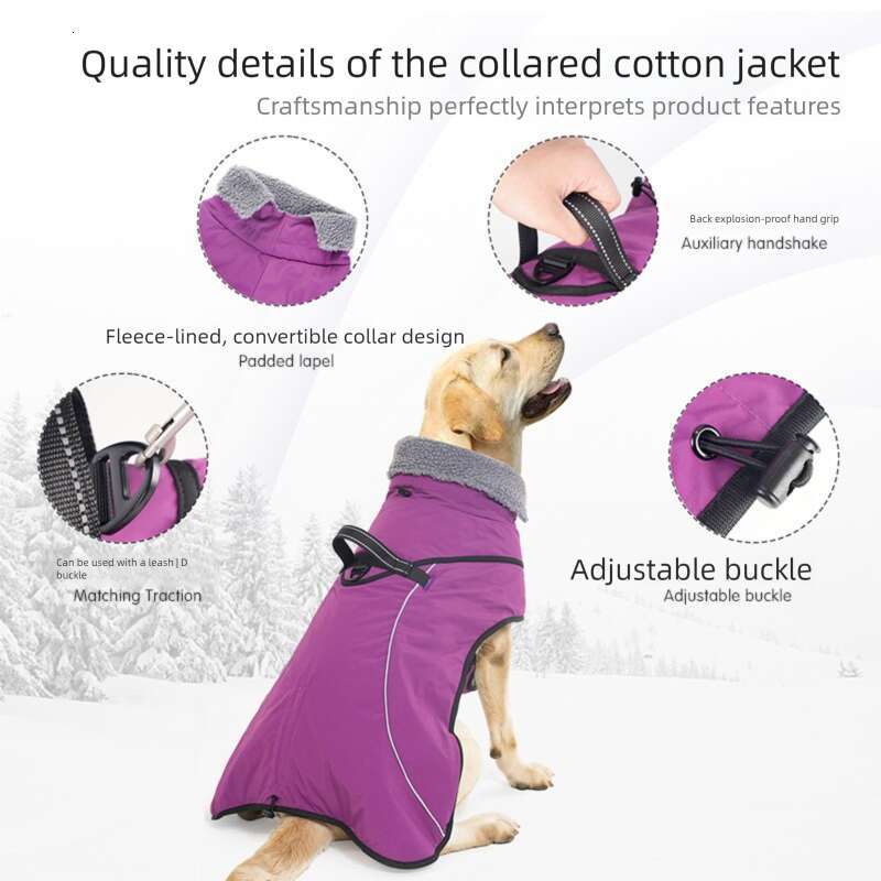 Famous brand Lamb Wool Thickened Dog Clothes Waterproof Warm High Collar Amazon Winter Cotton Coat for Medium and Large Dogs pupakaIK