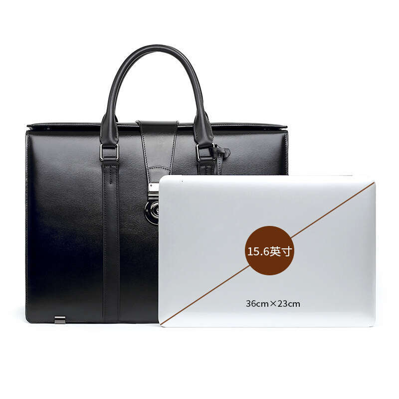 Luxury Shoulder Bags Totes Hobo New Genuine Leather Bag With Combination Lock Briefcase For Commuting And Business Large Capacity Cowhide Men S Handba