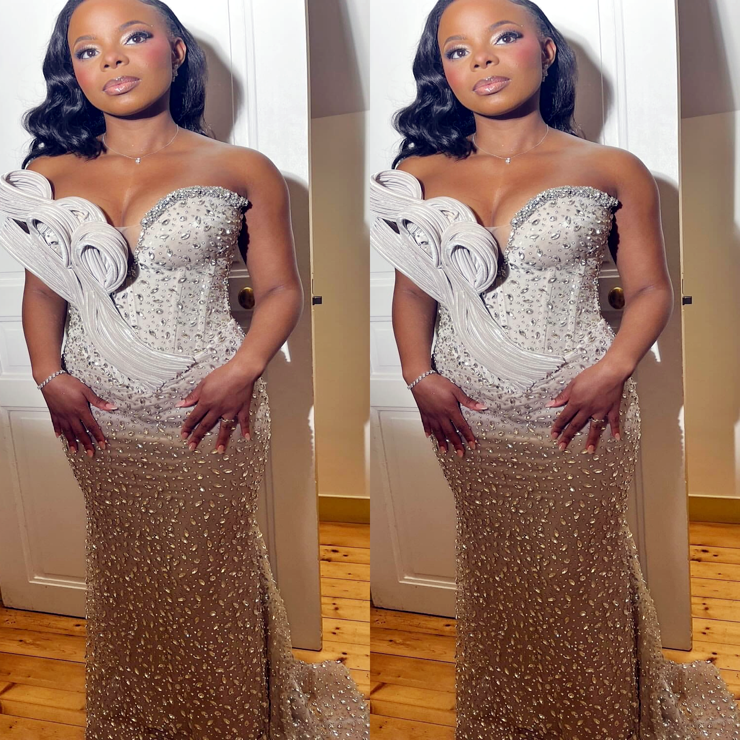 Aso Ebi Silver Mermaid Prom Dresses 2026 Sweetheart Beaded Crystals Sparkly Evening Formal Party Second Birthday Engagement Gowns Dress For Special Oc