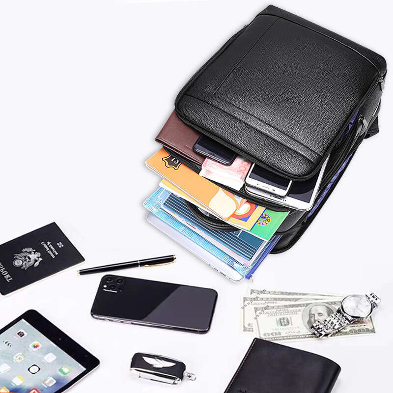 Luxury Shoulder Bags Totes Hobo Genuine Leather Backpack Business Men S Fingerprint Lock Cowhide Double Inch Large Capacity Laptop Bag SENYY