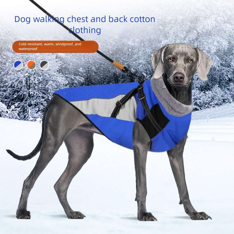 Famous brand New winter pet clothing coat windproof warm zippered cotton jacket with integrated chest and back design cross border dog apparel pupakaI