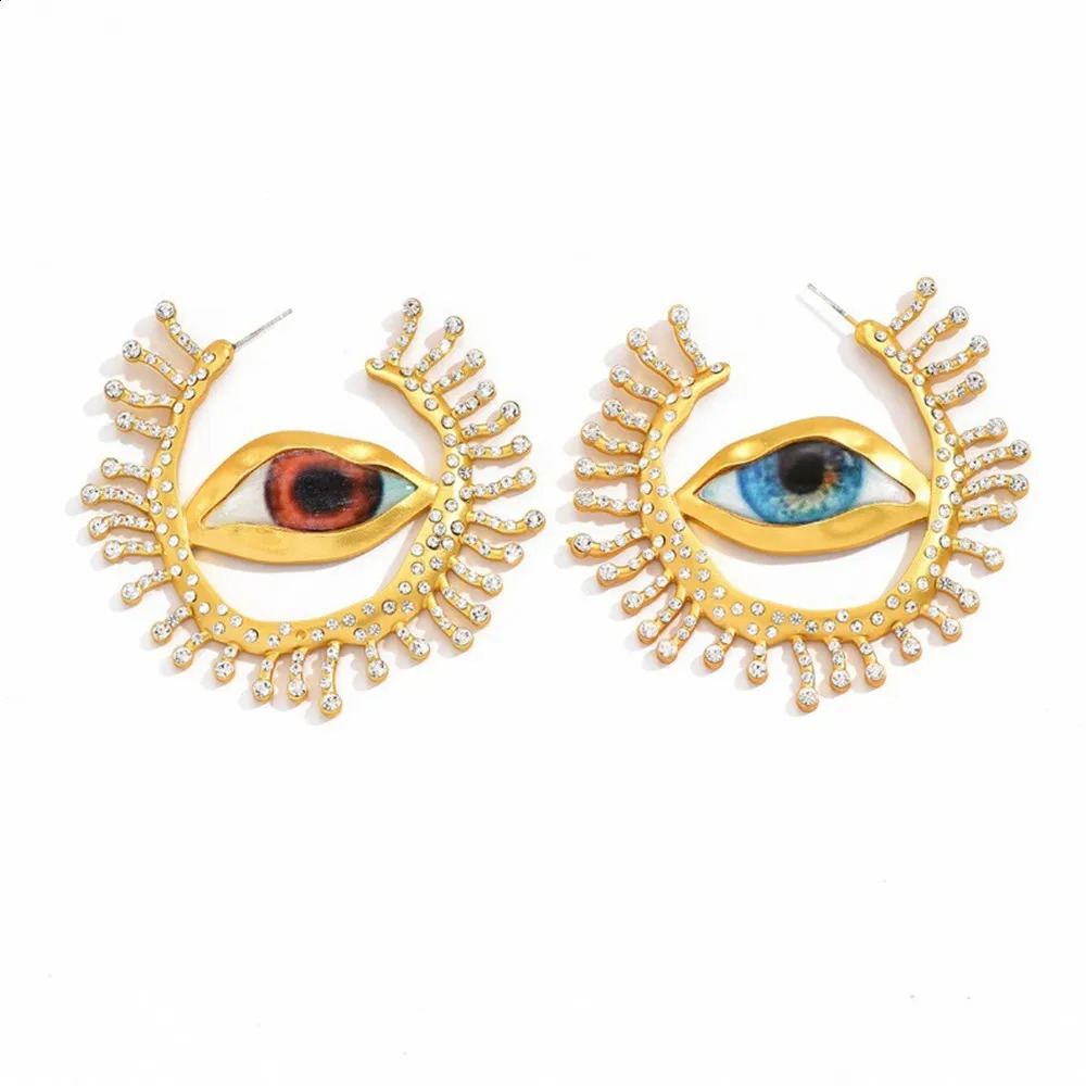 Baroque Style Vintage Alloy Big Eyes Dangle Earrings For Women Jewelry Arrival Fashion Exaggerated Lady Ears Accessories 260120