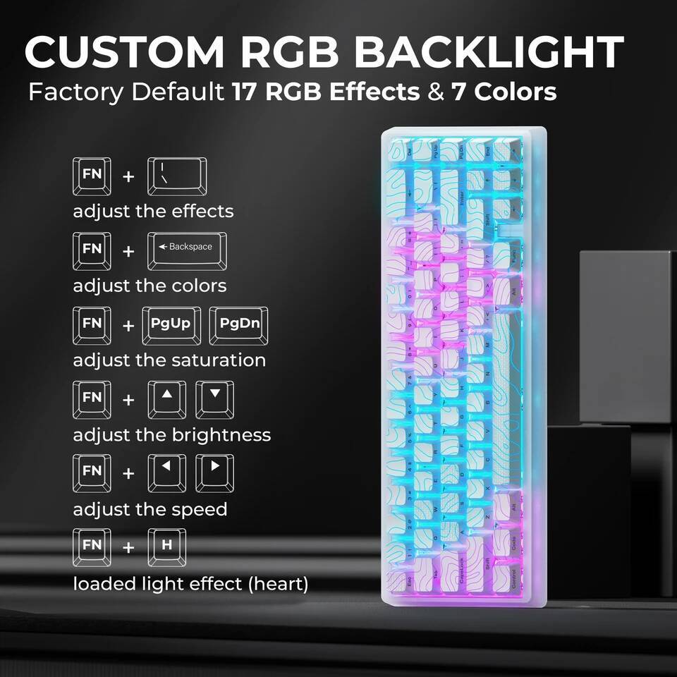 XVX M67 JadeStone Mechanical With IMD-Tech Keycaps Hot Swappable Gasket Tri-Mode Custom RGB Wireless Keyboard 65%