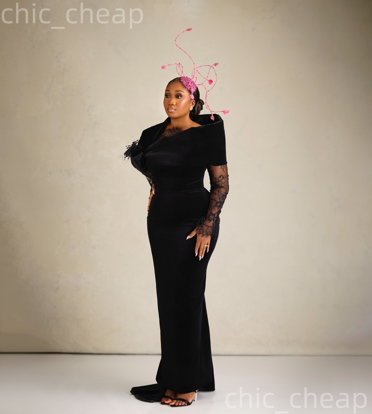 2026 Plus Size Black Mermaid Mother Of Bride Dresses Lace Velvet Full Sleeves Evening Party Mama's Dress Vintage 50's Birthday Wedding Guest