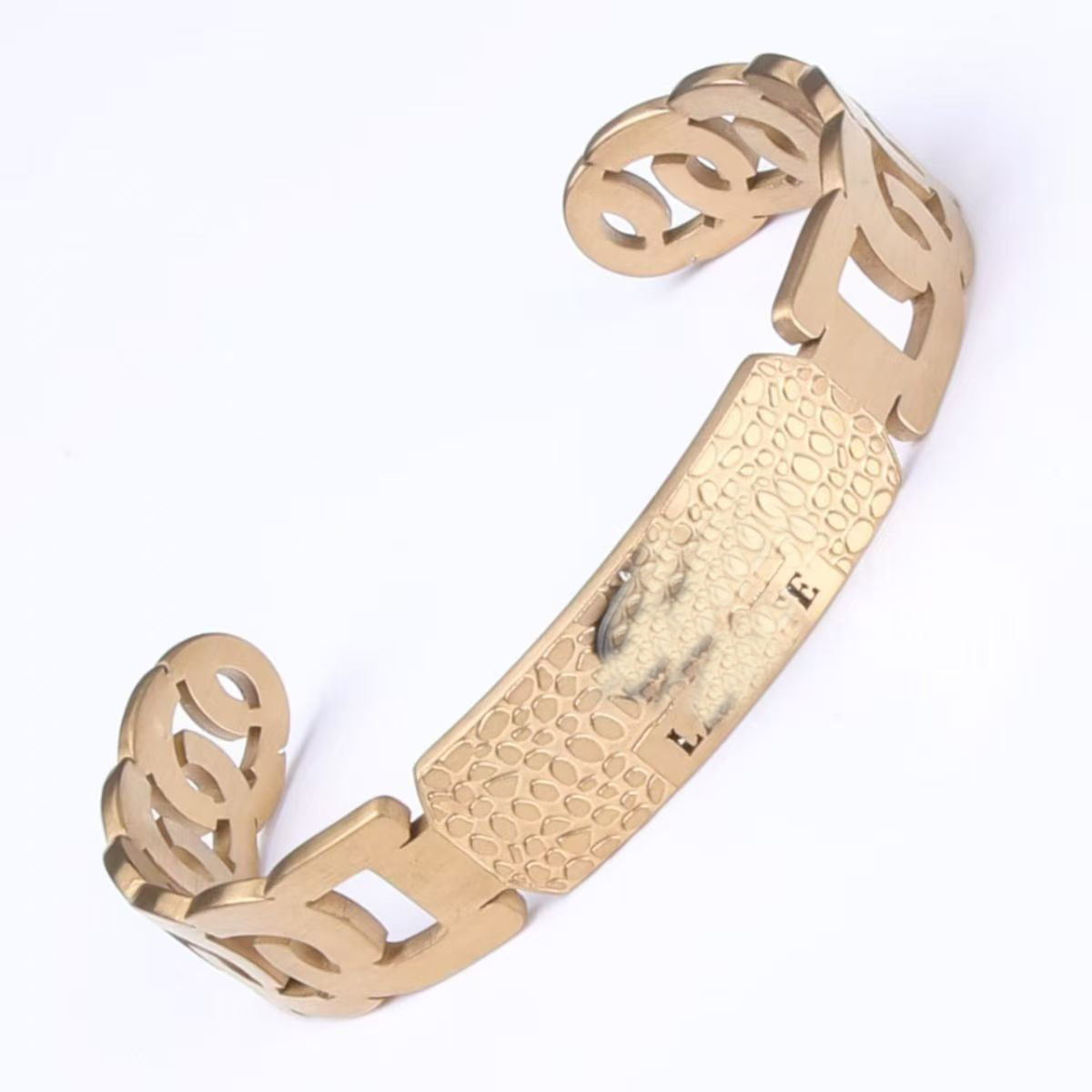 Fashion Mens Womens Chain Bracelet Hiphop 18K electroplated Titanium steel Watchband Strap Bracelets with box