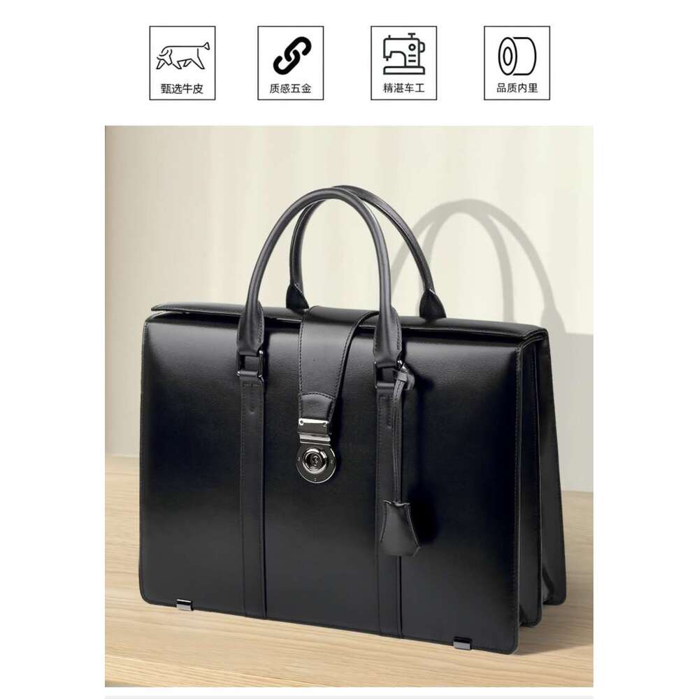Luxury Shoulder Bags Totes Hobo New Genuine Leather Bag With Combination Lock Briefcase For Commuting And Business Large Capacity Cowhide Men S Handba
