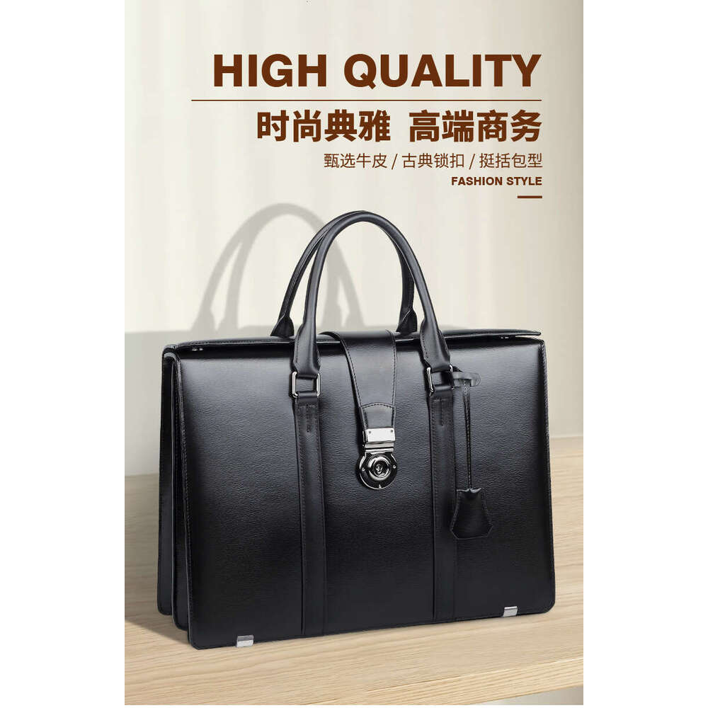 Luxury Shoulder Bags Totes Hobo New Genuine Leather Bag With Combination Lock Briefcase For Commuting And Business Large Capacity Cowhide Men S Handba