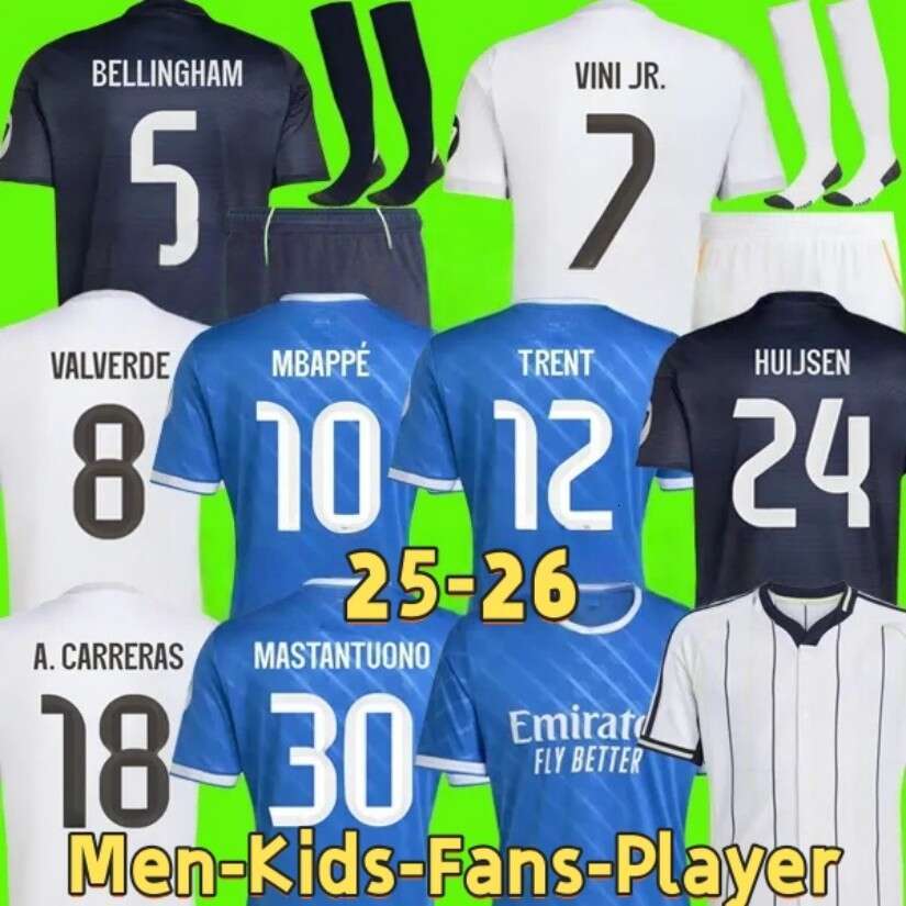 25 26 occer jereyMBAPPE HUIJSEN MASTANTUONO BELLINGHAM2026 football hirt VINI JR ARDA GULER A.CARRERAS TRENT camieta de futbol men kid kit et