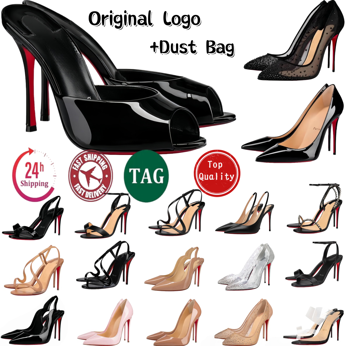 Designer Women High Heels Dress Shoes Red Peep Toe Sandals 6cm 8cm 10cm 12cm Heels Luxury Bottoms Nude Black Patent Leather Brand Pumps Size 34-44