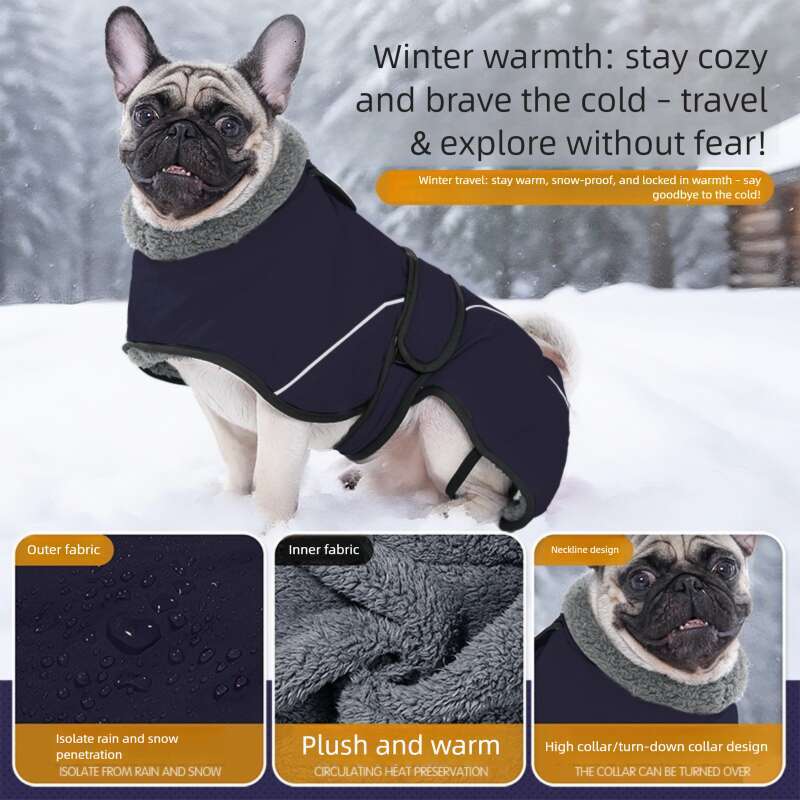 Famous brand New Winter Dog Clothes Fleece Lined Thickened Warm Waterproof Jacket for Medium and Large Dogs Sleeveless Cotton Coat pupakaIK