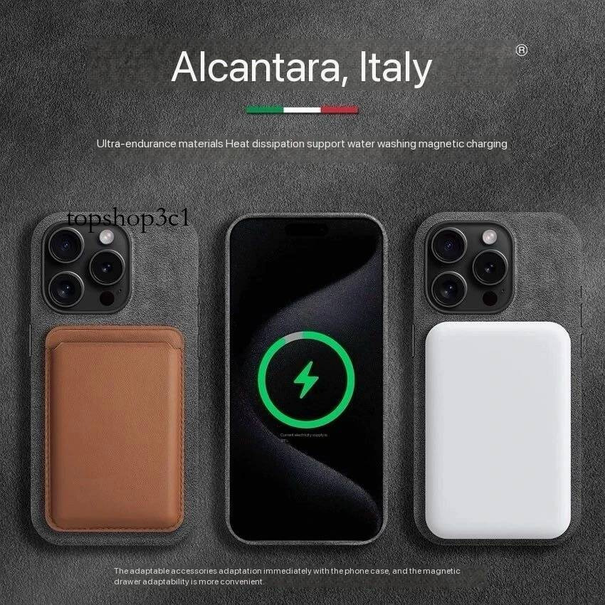 Real Alcantara IPhone 17 Plus Air Luxury Magnetic Cover Leather Magsafe Phone Case for 16 15 14 Pro Max