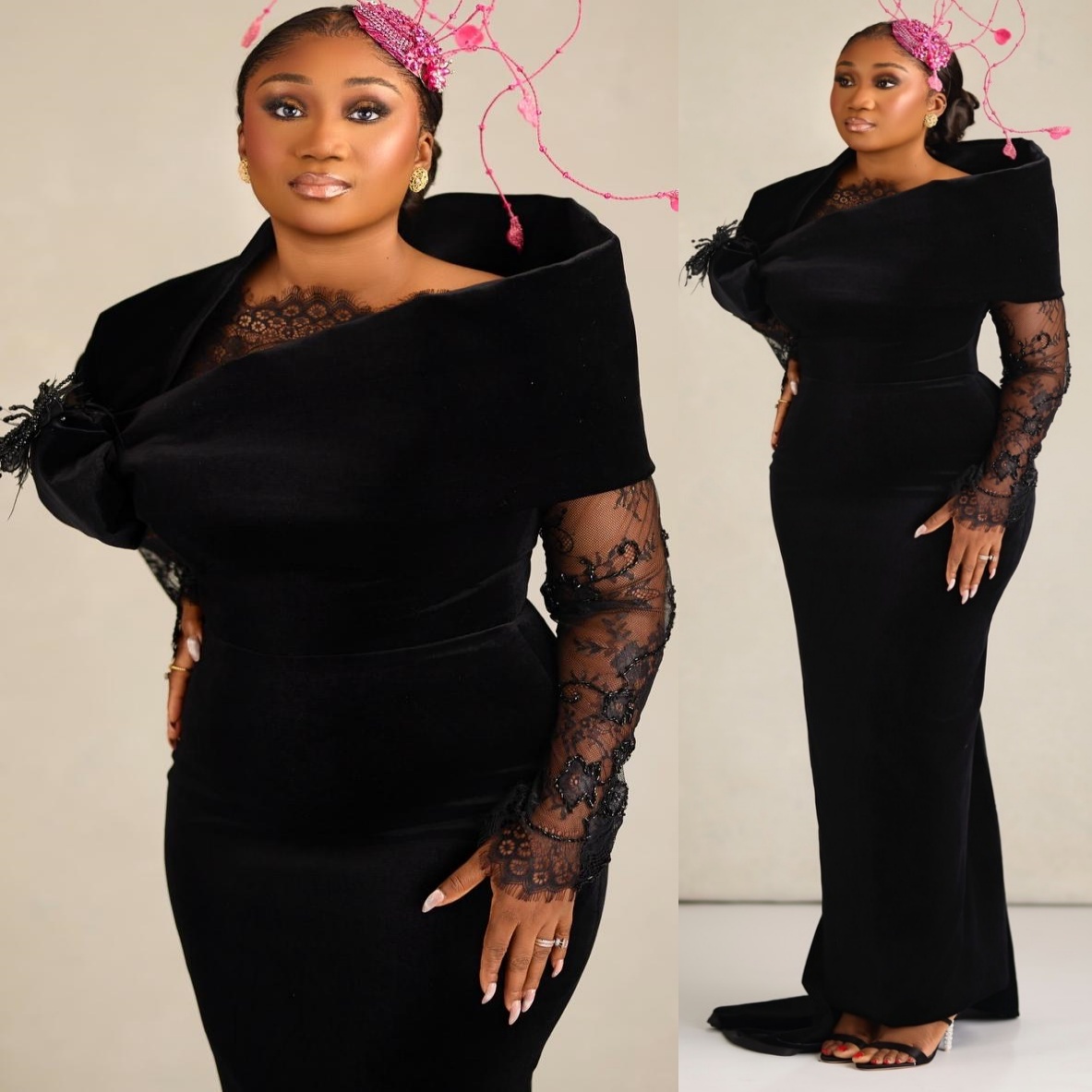 2026 Plus Size Black Mermaid Mother Of Bride Dresses Lace Velvet Full Sleeves Evening Party Mama's Dress Vintage 50's Birthday Wedding Guest