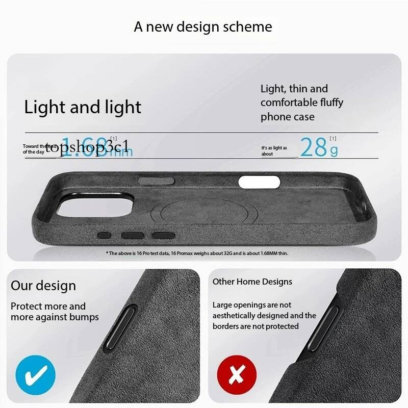 Real Alcantara IPhone 17 Plus Air Luxury Magnetic Cover Leather Magsafe Phone Case for 16 15 14 Pro Max