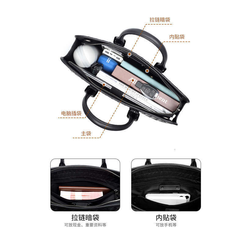 Luxury Shoulder Bags Totes Hobo New Genuine Leather Woven Business Briefcase Simple Large Capacity Laptop Bag Fashionable Men S Handbag SENYY