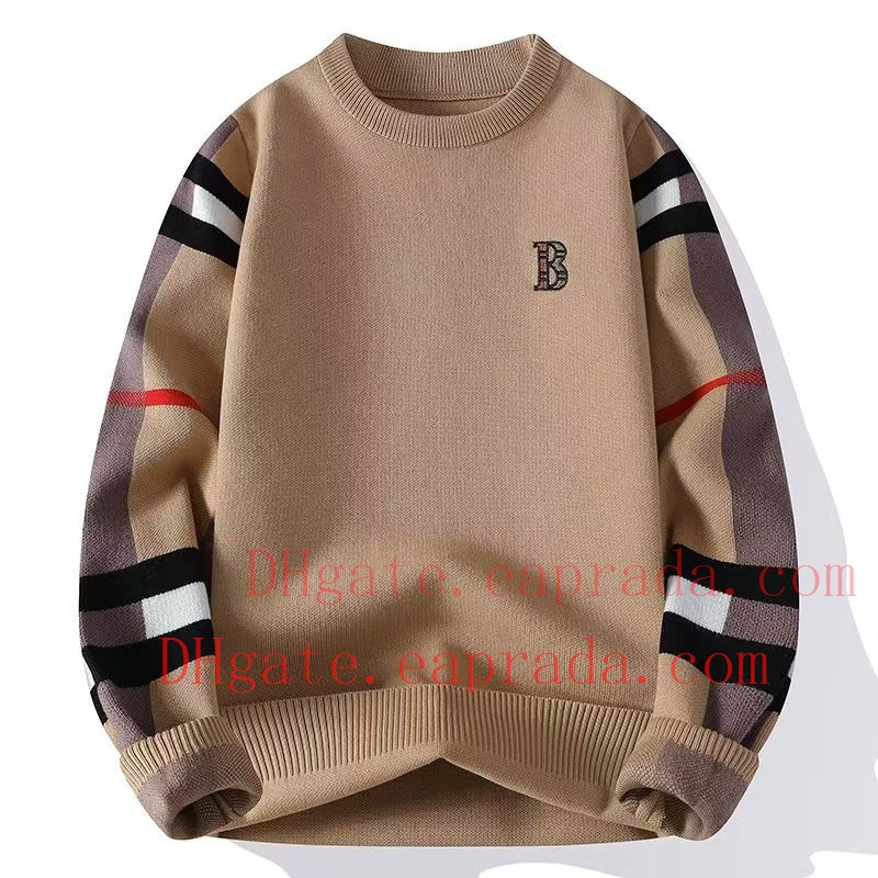 Plaid Designer Mens sweater wool B letter men soft warm Crew Neck sweaters mens pullover uomo Fashion Women Hoodies Sportswear Top Quality Hoodies Sweatshirts