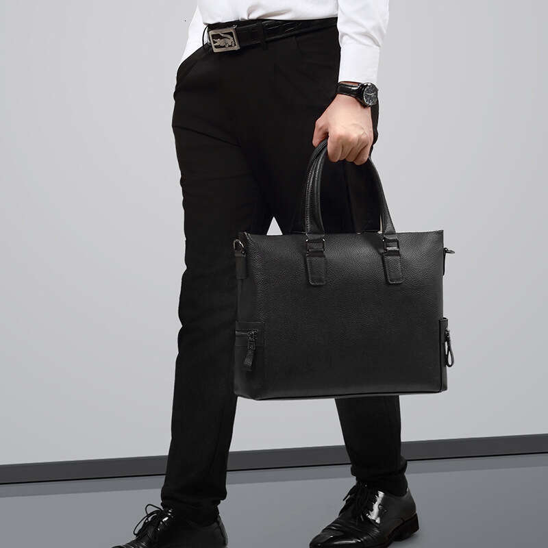 Luxury Shoulder Bags Totes Hobo Men S Genuine Leather Casual Handbag Cowhide Business Bag Horizontal Large Capacity Briefcase One Piece Dropshipping S