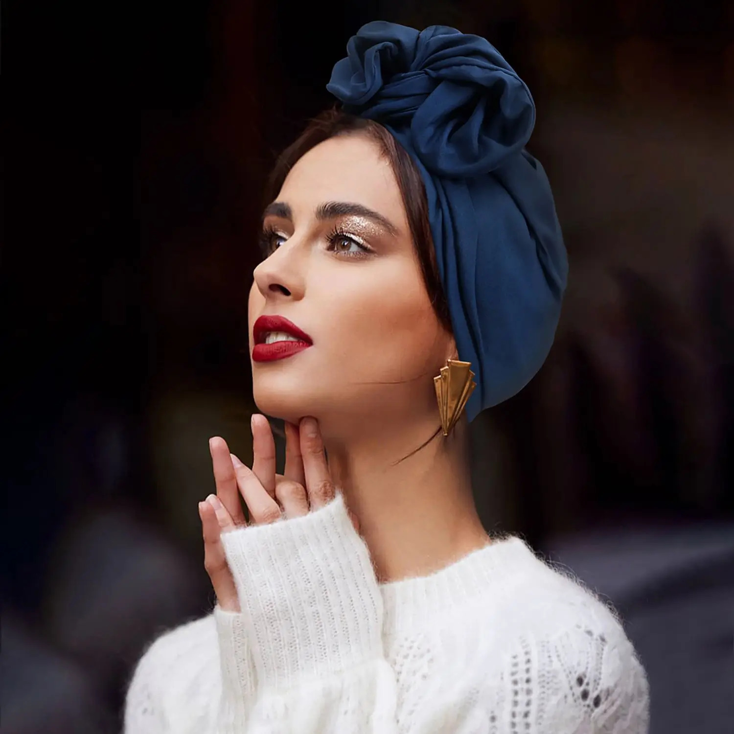 French Vintage Turban Hat Fashion Female Bandana Headband Womens Hair Cover Cap Ladies Head Wraps Muslim Headscarf Bonnet 260204