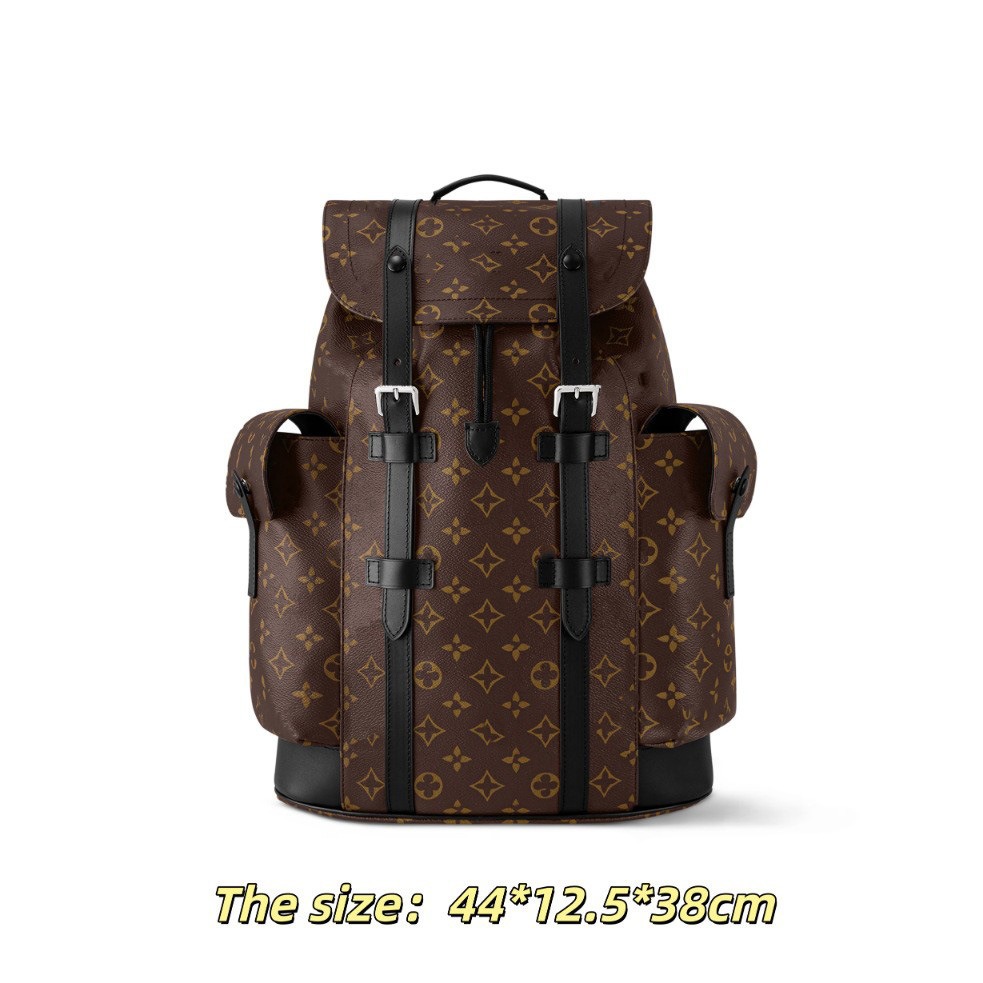 2026 Designer Bag New Trendy Men's Large Capacity Printed Embossed Backpack Casual Travel Business Bag Christopher Cargo