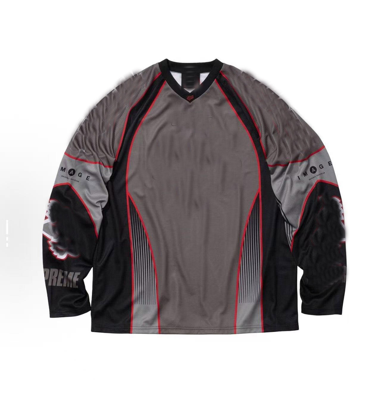 Racing FW25 DMX jersey Print long sleeves V Neck cycling jerseys High Street Men Women Bike Mens Jersey