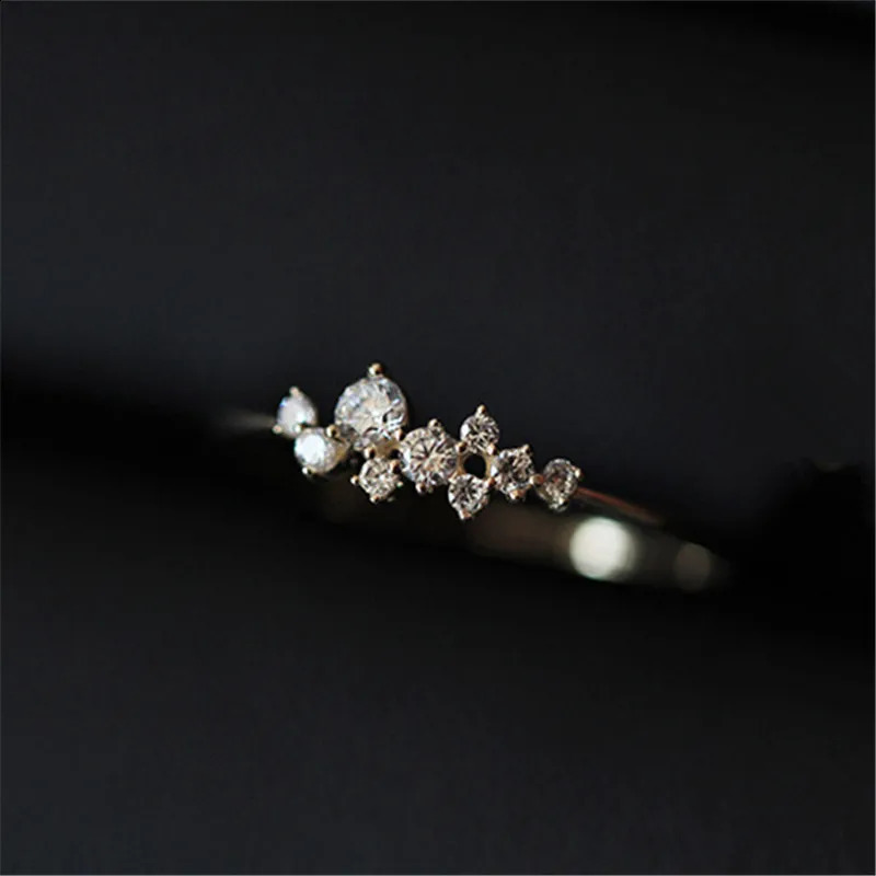 925 Sterling Silver Classic Irregular Shiny Star Plum Ring Women 14k Gold Plating High-end Temperament Party Jewelry Accessories 260207