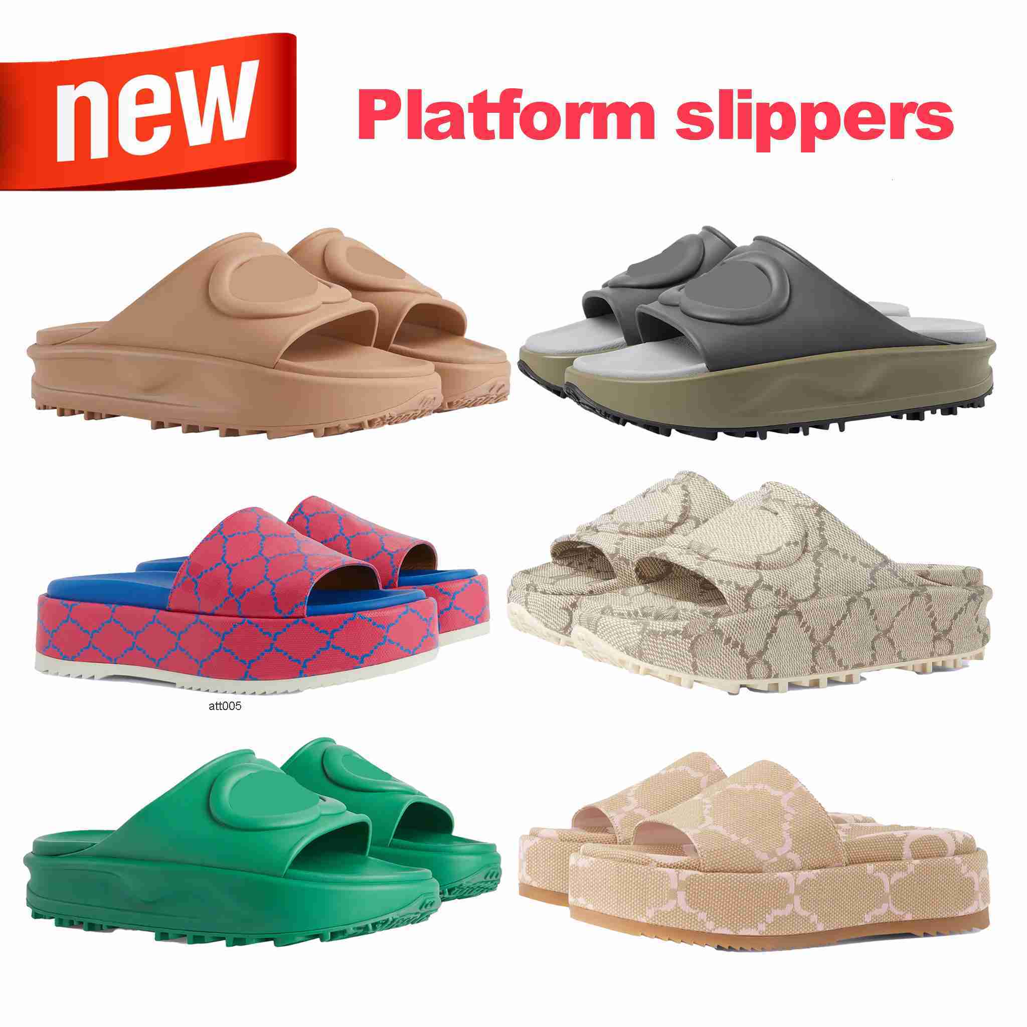 designer brand platform slipper womens fashion embroidered canvas slides slip on rubber slippers covered s gg gucciis guccis J7PI XHQO 6UH7