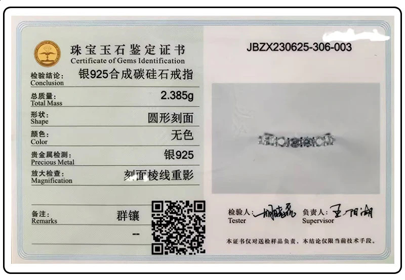 Pass Diamond Tester Pen Ring full s around for Women S925 Silver Wedding Diamonds Band Stackable Ring260624 - view 7
