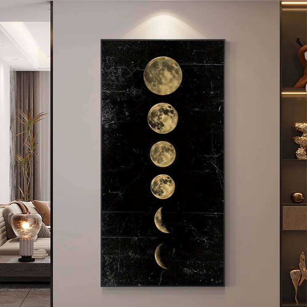 Moon Phase Gold Black Posters Aesthetic Canvas Art Prints Abstract Painting Wall Picture for Living Room Home Decor 26Y0210