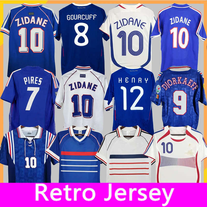 1998 French Club retro soccer jerseys 1982 84 86 90 96 98 00 02 06 18 ZIDANE HENRY MAILLOT DE FOOT football shirt REZEGUET DESAILLY Classic Vintage kit Francia