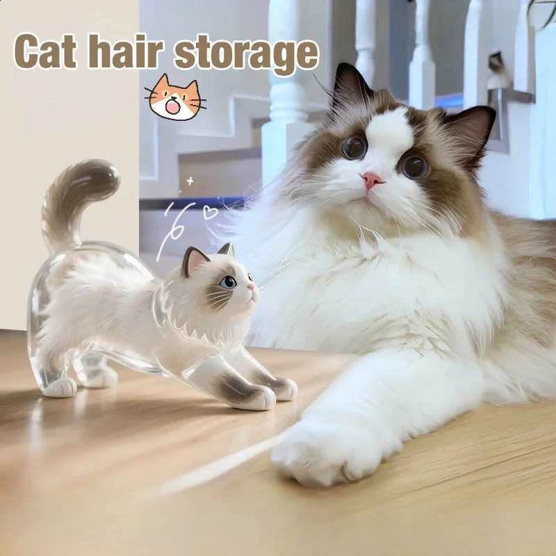 Cat Hair Capsules Pendent Transparent Kitten Fur Storage Box Souvenir Keychian Pet Siamese Ragdoll Cat Hair Storage Keyring260202