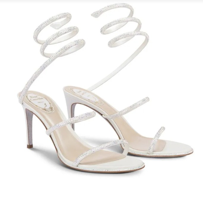 26AAA Summer Luxury Cleo Women Sandals Shoes Crystal-embellished Spiral Wraps Strap High Heels Famous Brand Lady Gladiator Sandalias EU35-43