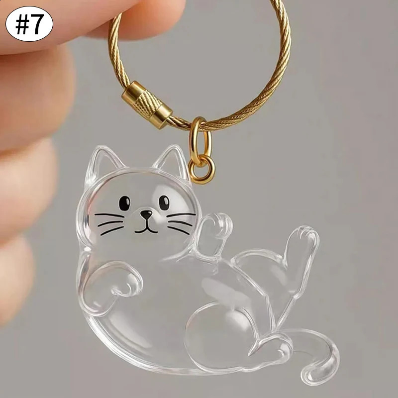 Cat Hair Capsules Pendent Transparent Kitten Fur Storage Box Souvenir Keychian Pet Siamese Ragdoll Cat Hair Storage Keyring260202