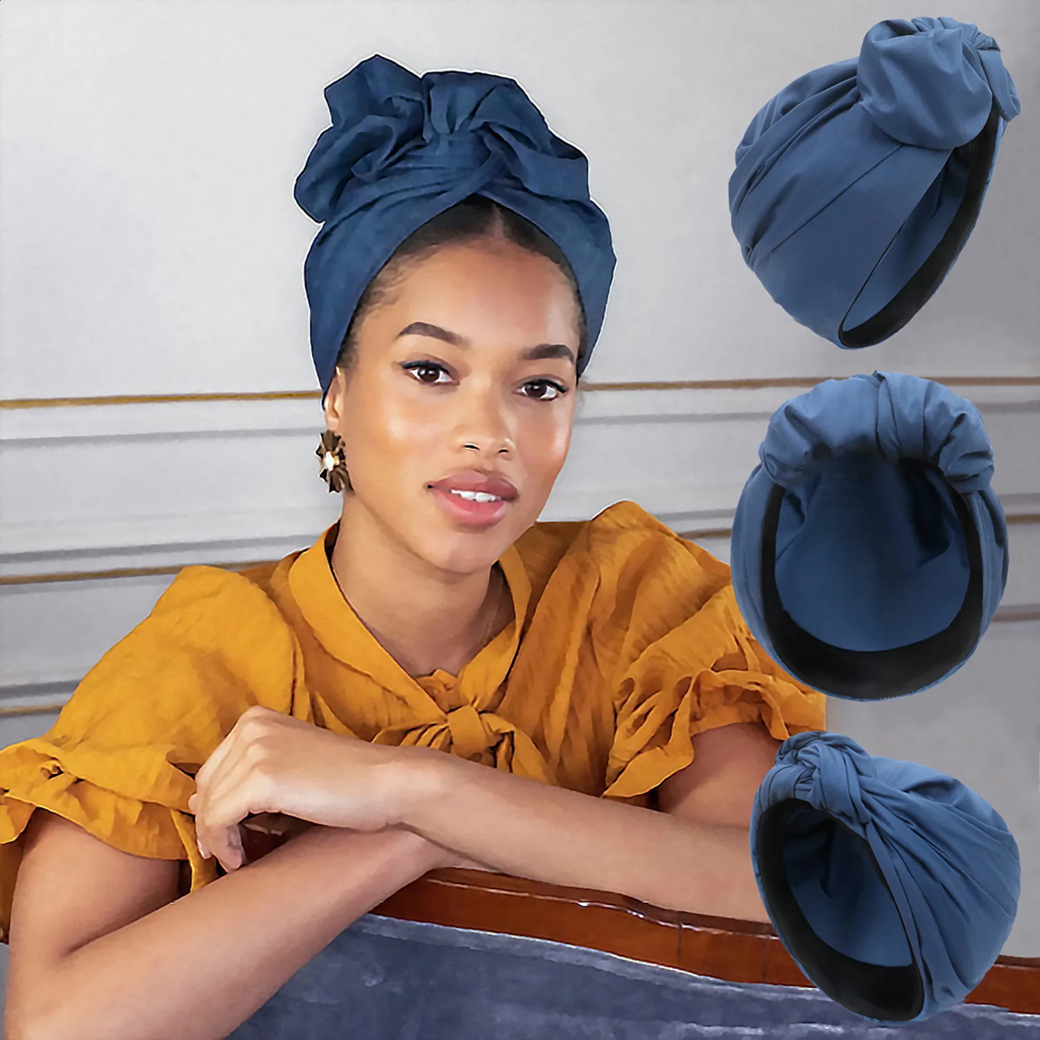 French Vintage Turban Hat Fashion Female Bandana Headband Womens Hair Cover Cap Ladies Head Wraps Muslim Headscarf Bonnet 260204