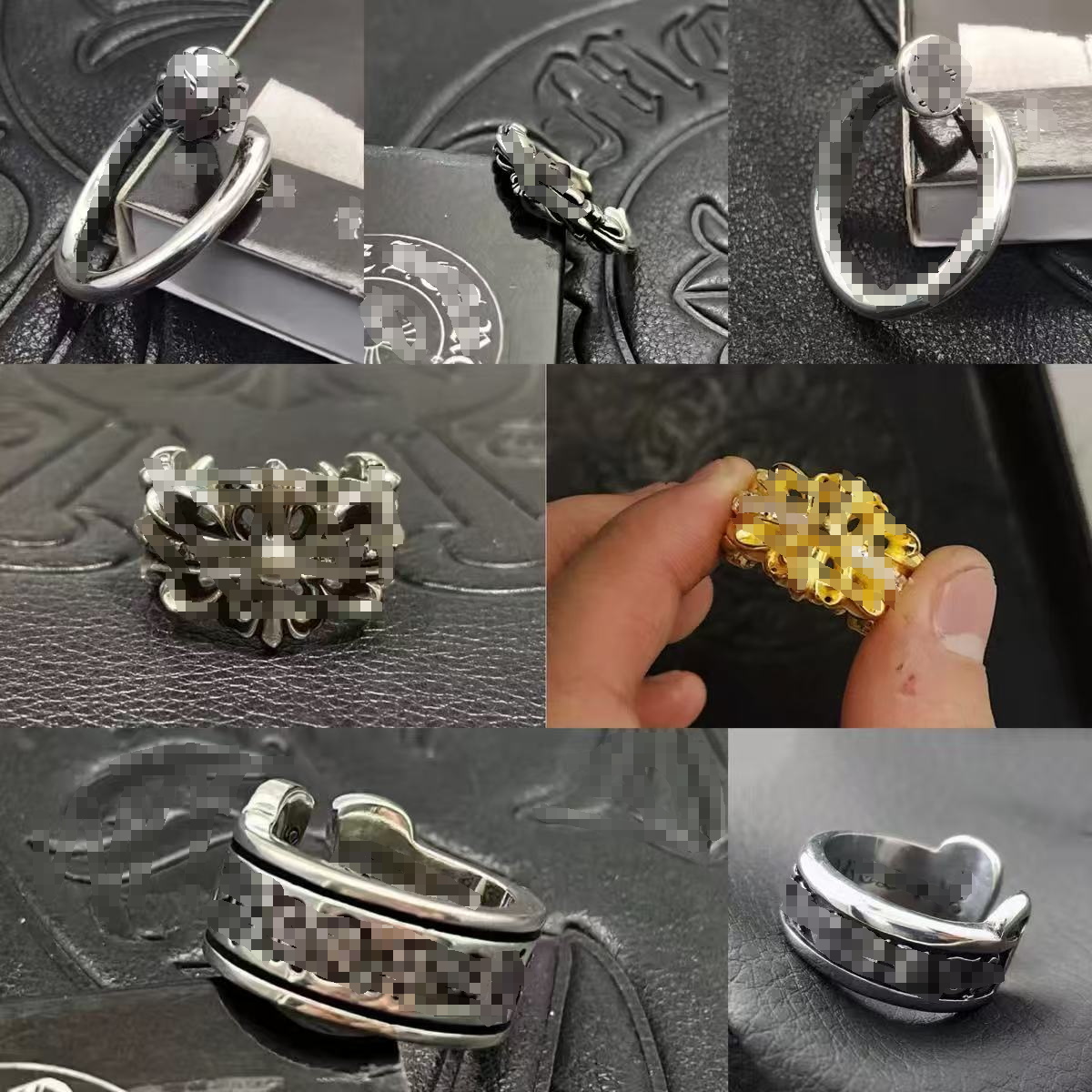 2026 TOP Quality Chrome Rings Designer Cross Ring S925 Sterling Silver Plated Hip Hop Men and Women Lovely Ring Vintage Cross Open Thai Silver Chromes Ring Jewelry