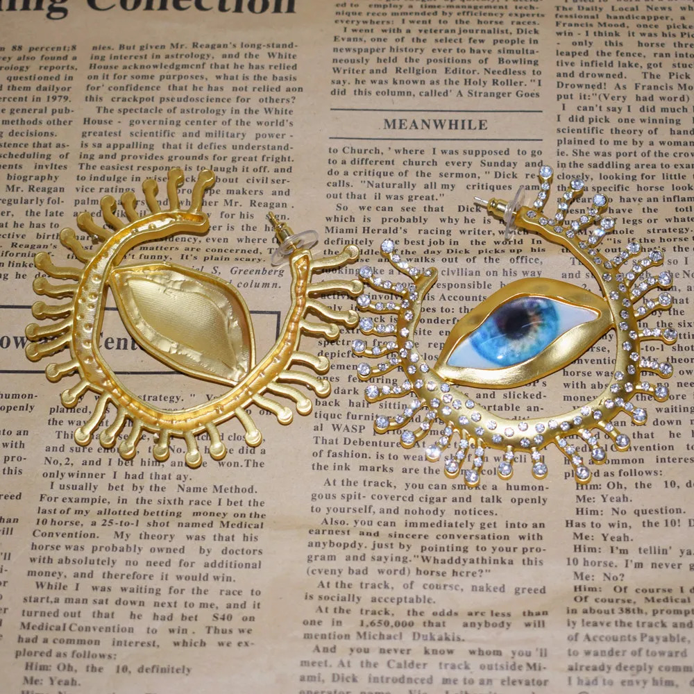Baroque Style Vintage Alloy Big Eyes Dangle Earrings For Women Jewelry Arrival Fashion Exaggerated Lady Ears Accessories 260120