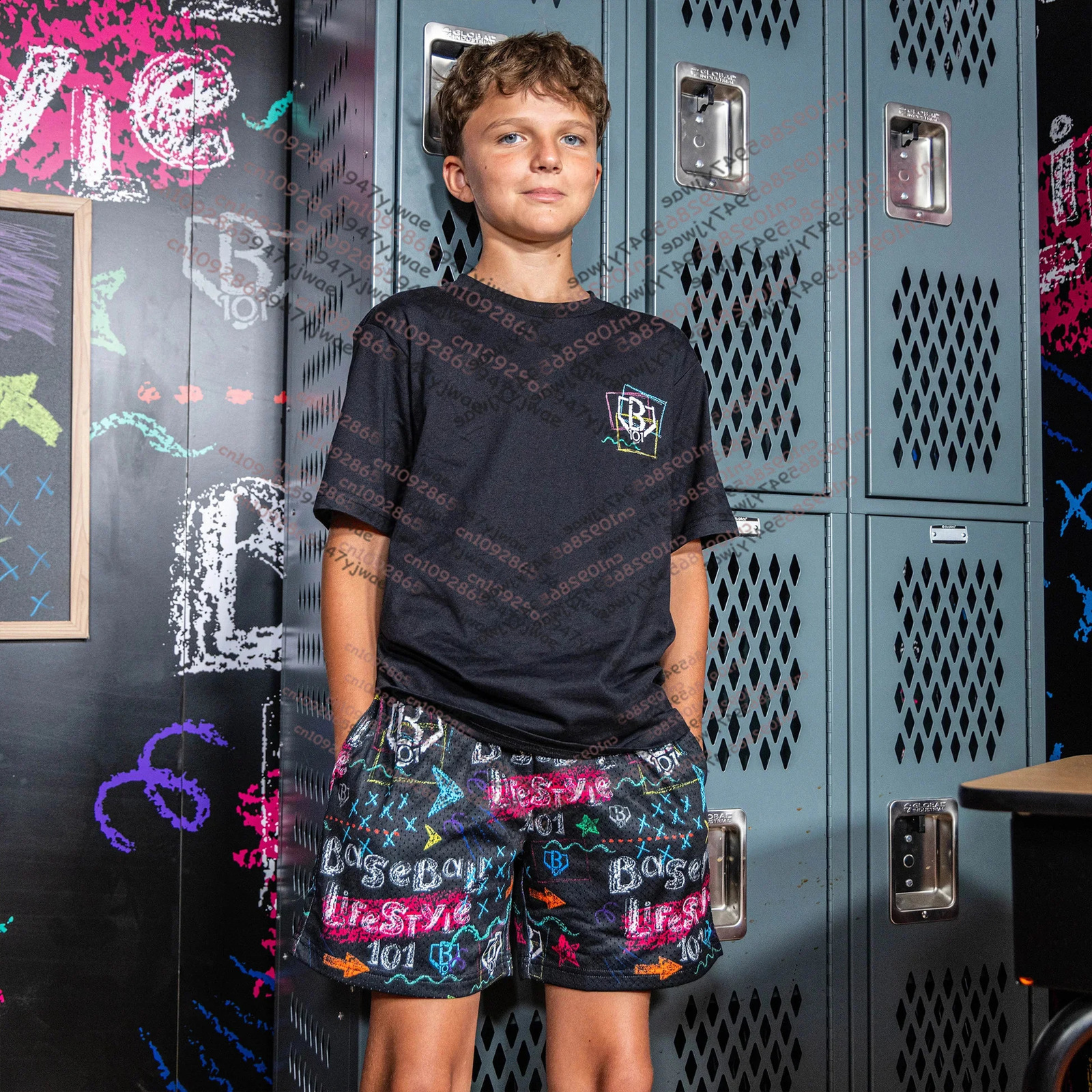 25 MensKids Shorts ChalkboardGraffiti StarsComposition Youth Baseball Lifestyle 101 Fashion Casual Sweatpants GYM 260127