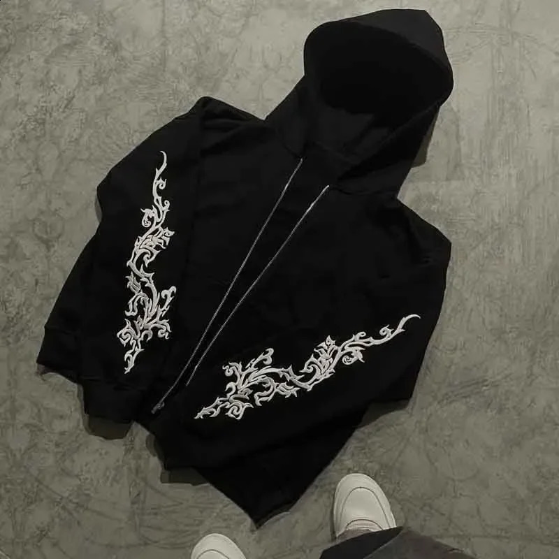 Mens Hoodie Harajuku Y2K Vine ed High Street Washed Black Gray Sweatshirt Gothic Casual Streetwear Loose Fit Fashion 260207