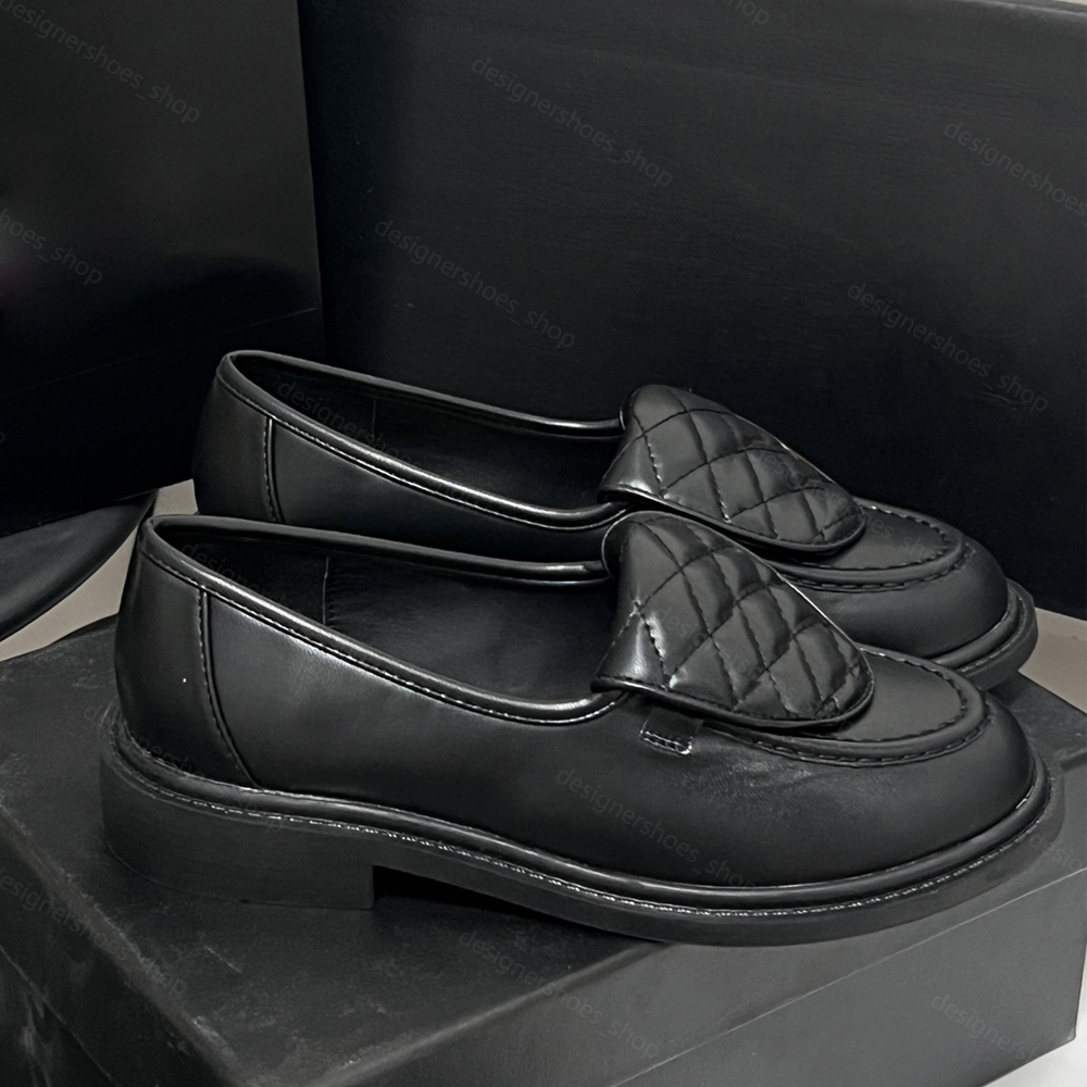 Classic leather round toes flat Platform loafers casual slip on Flat heel Dress shoes Luxury designer loafers womens office shoes 34-40