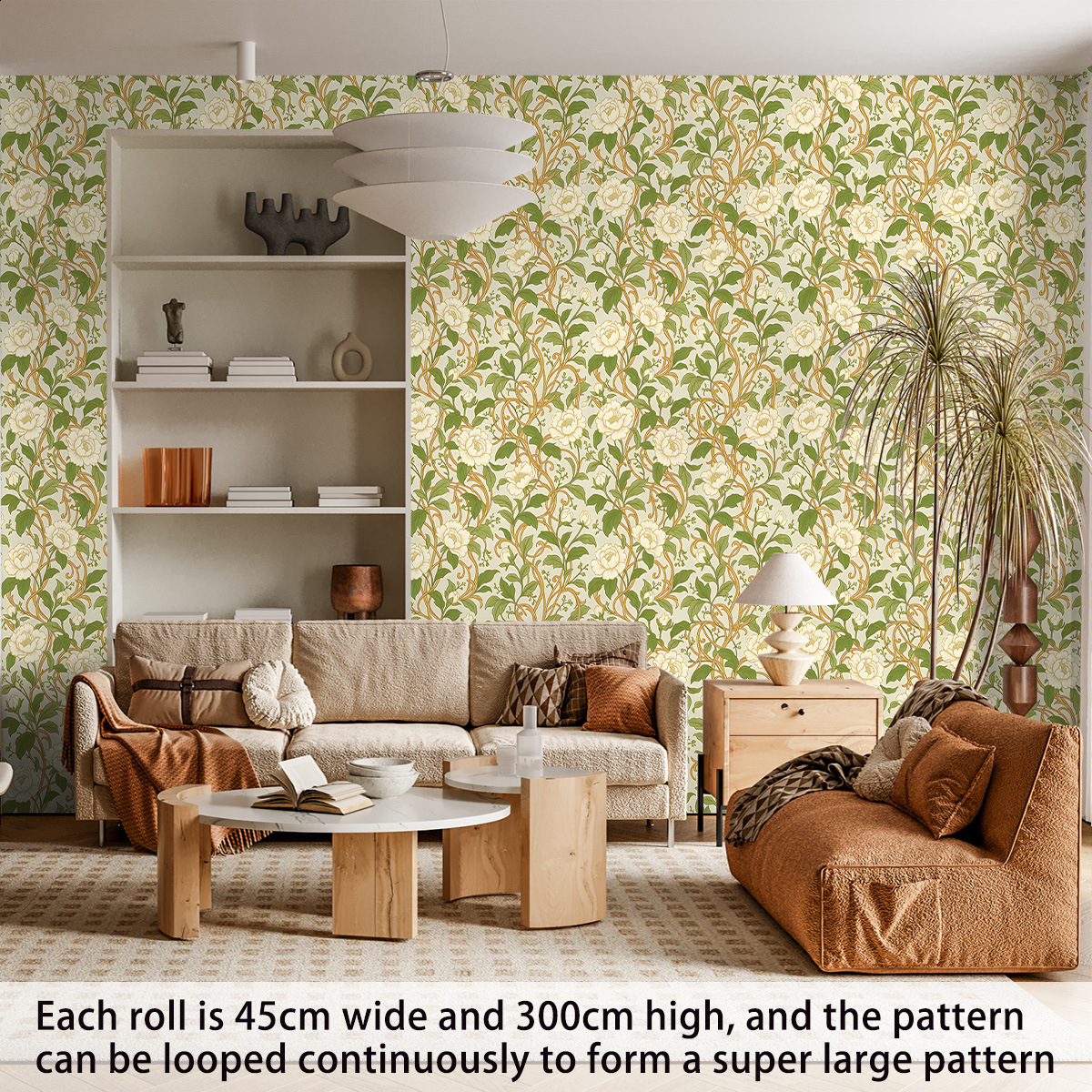 Wallpaper Self-Adhesive Floral Wallpaper PVC Wall Decoration Bedroom Room Background Wall Sticker Floral Wall Sticker220927