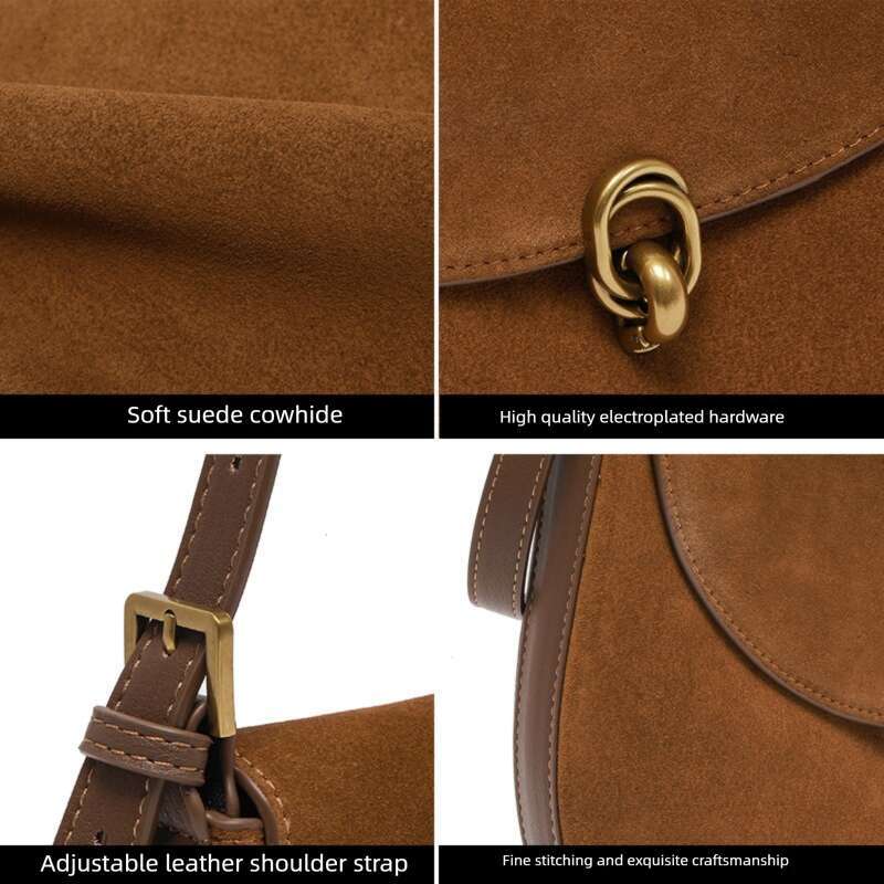 Luxury Shoulder Bags Totes Hobo Frosted Cowhide Niche Design Underarm Women S Genuine Leather Crossbody Fashion Versatile Single Saddle Bag Autumn New