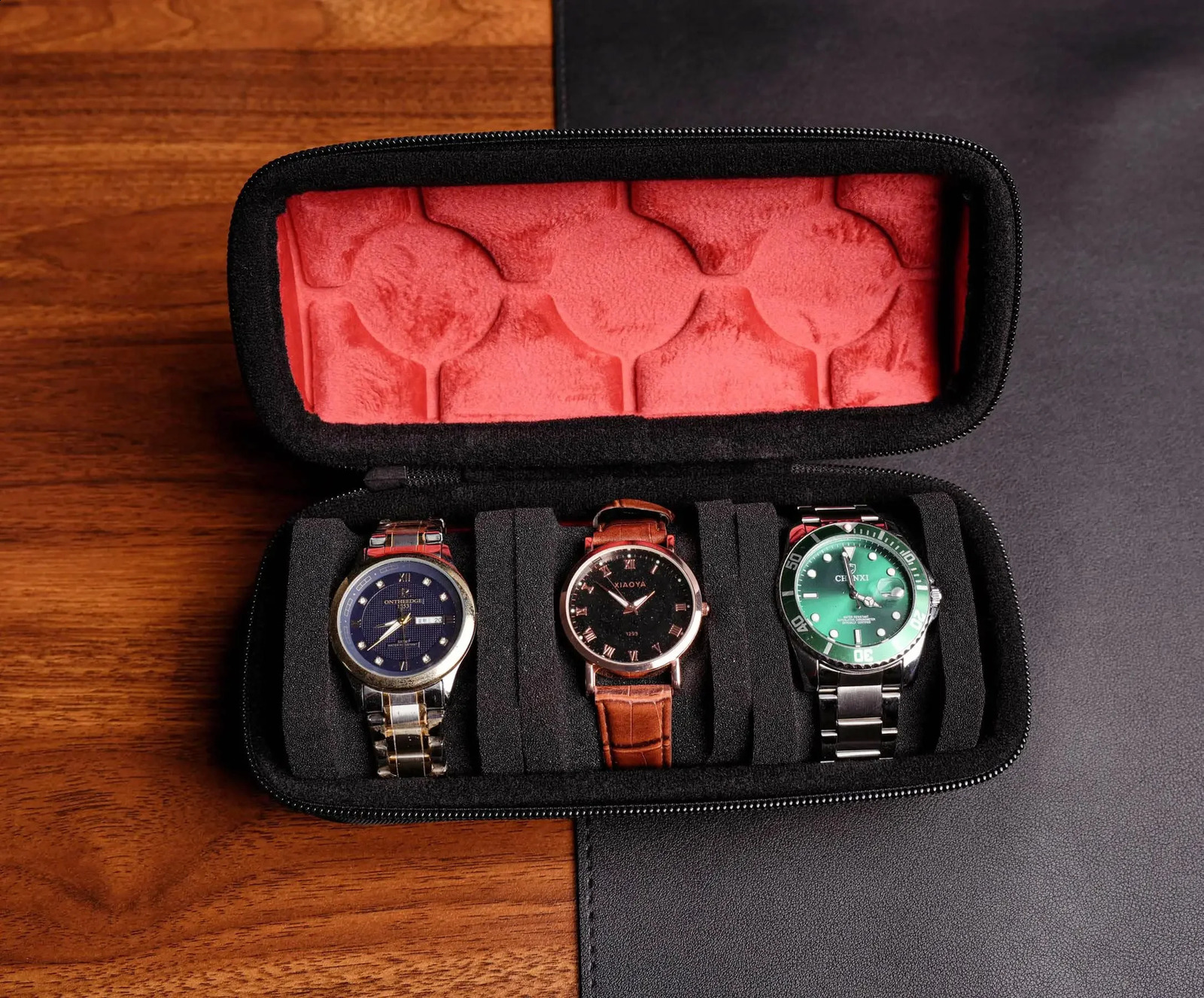 Watch Box Organizer for MenWatch Travel Case Portable Storage Watch Display Holder for Wristwatches with anti-Move Watch Pillow260202 - view 4