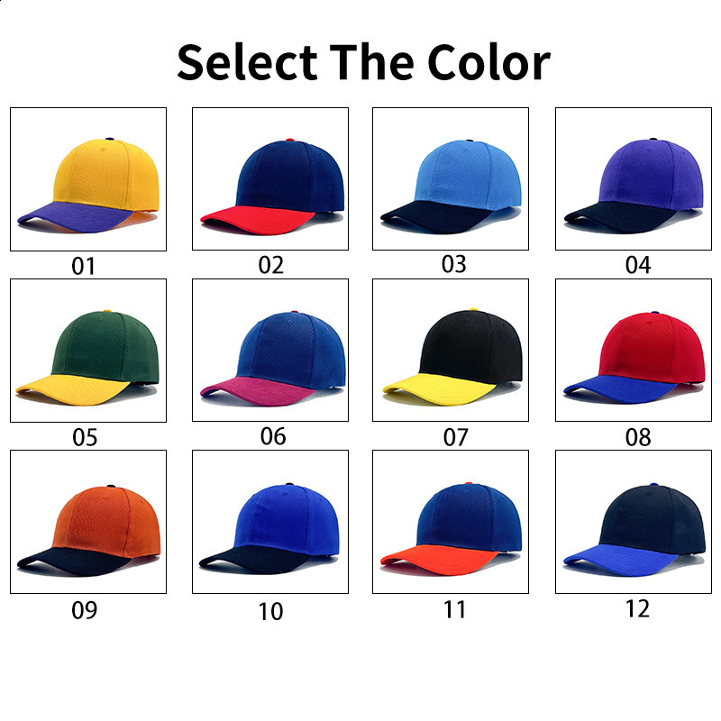 Two-tone baseball cap available in multiple colors unisex outdoor running cap hard-brimmed stylish hat with embroidery201105